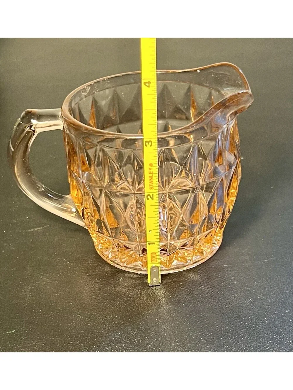 Jeannette Glass 1940s Cream Sugar Set Windsor Diamond Pink Depression Glass